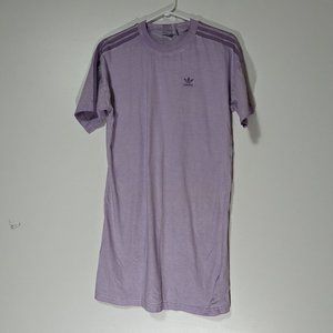 *3/$10* Adidas Essentials 3-Stripes Jersey Boyfriend Tee Dress Mauve Size XS